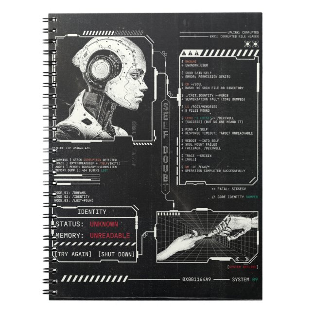 Caderno Espiral Não reconhecido - Design de Streetwear de Techno-B (Frente)