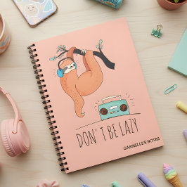Caderno Espiral Não seja preguiçoso - Sloth Engraçado