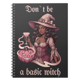 Caderno Espiral Não Seja uma Bruxa Básica Garota Preta Com Coquete