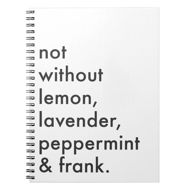 Caderno Espiral "Não sem Diário de óleos essenciais" (Frente)