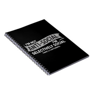 Caderno Espiral Não sou antissocial, sou seletivamente social engr