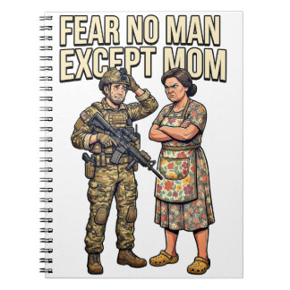 Caderno Espiral Não Tenha Medo de Ninguém Exceto Mamãe Militar 01