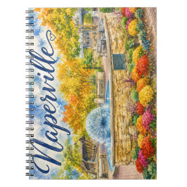 Caderno Espiral Naperville Illinois Fonte de Dente-de-Leão Riverwa