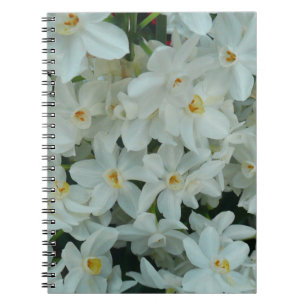 Caderno Espiral Narciso Branco Delicado de Paperwhite Flores
