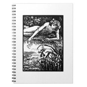 Caderno Espiral Narciso Emile Alder Vintage Woodcut Impressão