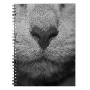 CADERNO ESPIRAL NARIZ DE GATO EM PRETO E BRANCO