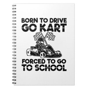 Caderno Espiral Nascer de dirigir ir kart   Presente De Autoesport