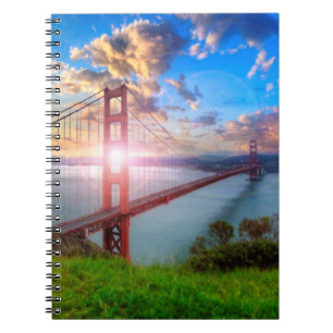 Caderno Espiral Nascer do sol do Golden Gate