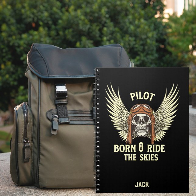 Caderno Espiral Nascer para Céu de Carro, Legal Diversão de Aviaçã (Criador carregado)