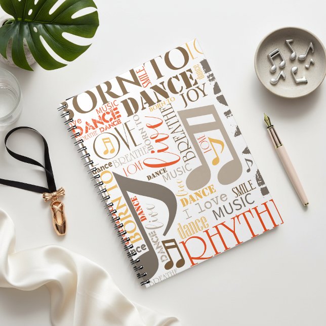 Caderno Espiral Nascido para Dançar Brown ID277 (Criador carregado)