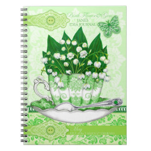 Caderno Espiral Nascimento da Flor e Gem May Lace