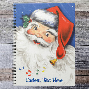 Caderno Espiral Natais vintages, Jolly Papai Noel com Música