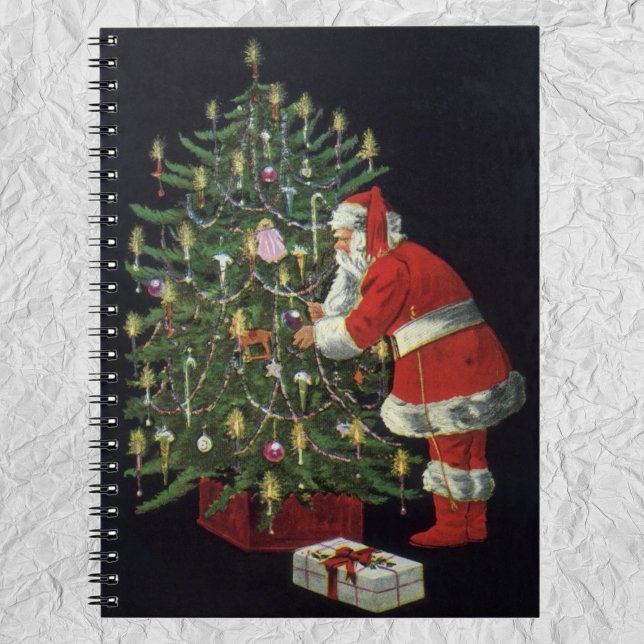 Caderno Espiral Natais vintages, Papai Noel com Presentes (Criador carregado)