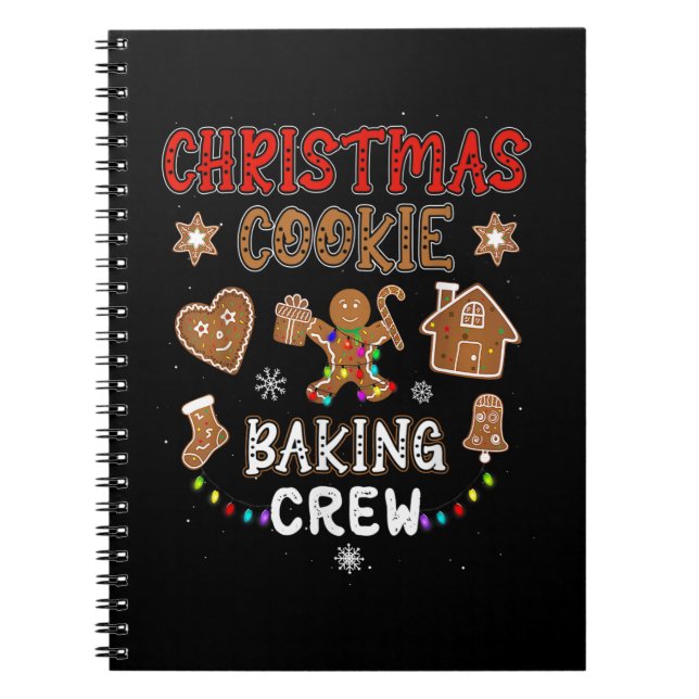 Caderno Espiral Natal Cookie Baking Crew Xmas Gingerbird Fami (Frente)