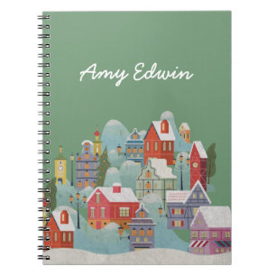 Caderno Espiral Natal da Cidade do inverno