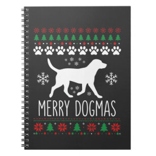 Caderno Espiral Natal de Cachorro Vetor Dogmas Alegre