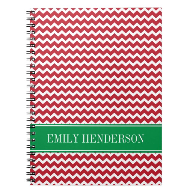Caderno Espiral Natal de Feriado Vermelho Personalizado (Frente)