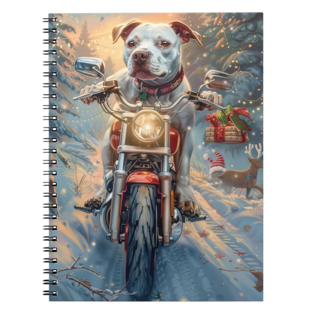 Caderno Espiral Natal de Motocicleta em Staffordshire Americano (Frente)