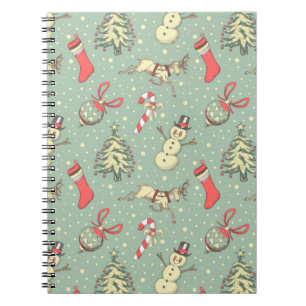 Caderno Espiral Natal do estilo do vintage
