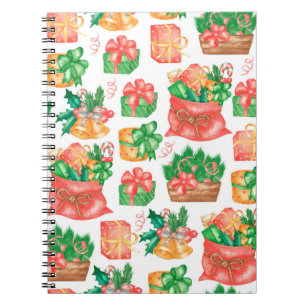 Caderno Espiral Natal e Ano Novo ininterruptos com um fone