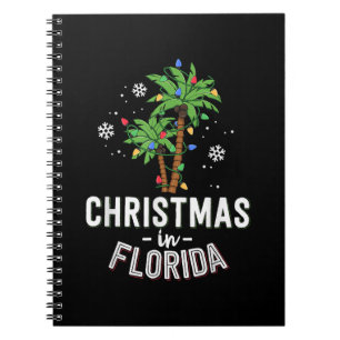 Caderno Espiral Natal Em Flórida A Família Palm Trees Va