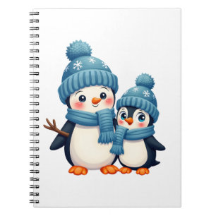 Caderno Espiral Natal Feliz Natal Para Presente Pinguim Boneco de 