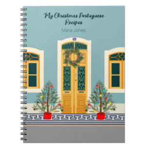 Caderno Espiral Natal Férias Casa Festiva Portuguesa