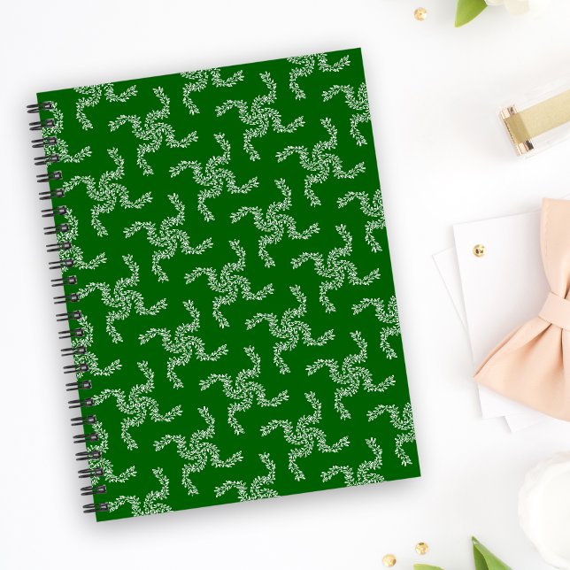 Caderno Espiral Natal Garland Green, decoração de Natal (Criador carregado)