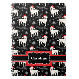 Caderno Espiral Natal Labrador Retrievers em Santa Hats