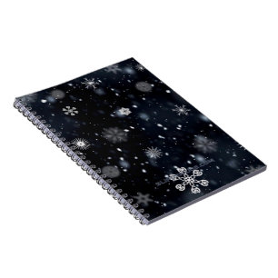Caderno Espiral Natal mágico e pacífico de inverno do SlipperyJoe