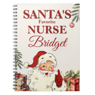 Caderno Espiral Natal Personalizado da Enfermeira Favorita do Papa