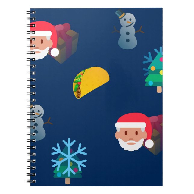 Caderno Espiral natal taco emoji (Frente)