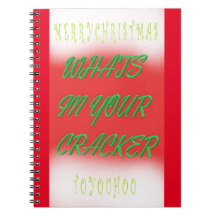 Caderno Espiral Natal temido em branco vermelho e verde