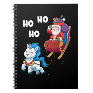 Caderno Espiral Natal Unicórnio Camisa Magia Xmas Santa Claus S