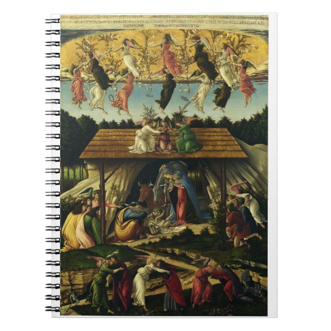 Caderno Espiral Natividade Mística por Sandro Botticelli (Frente)