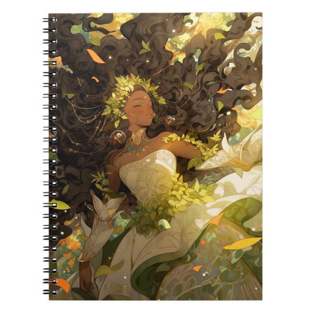 Caderno Espiral Nature Goddese African American Fantasy Art (Frente)