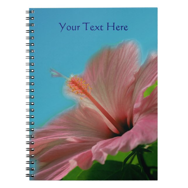 Caderno Espiral Natureza da Flor de Hibiscus Rosa (Frente)