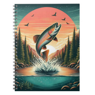 Caderno Espiral Natureza da truta-espumante