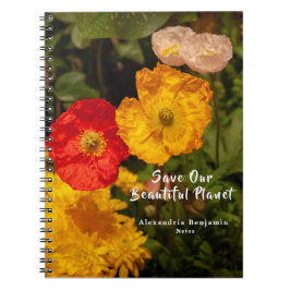 Caderno Espiral Natureza de Flor Botânica Folha Folar Personalizad