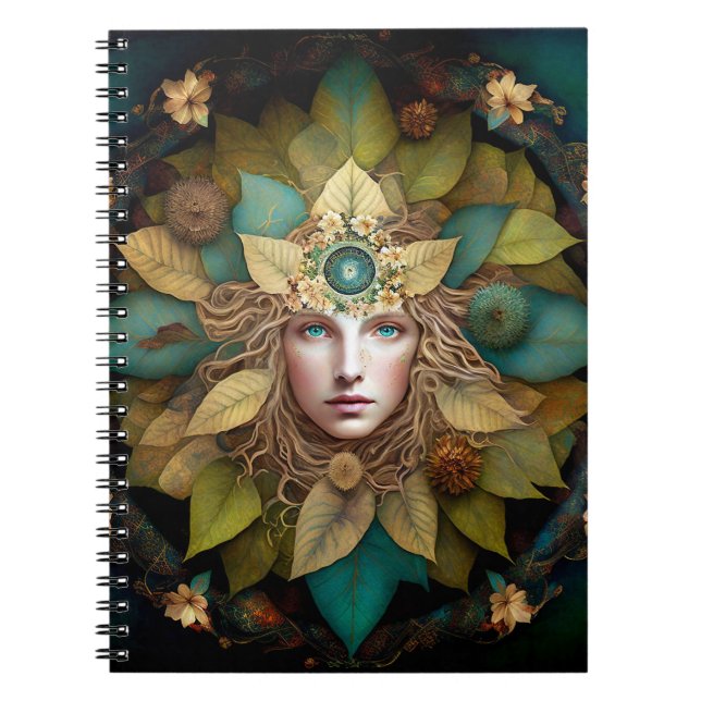 Caderno Espiral Natureza Deusa Mandala (Frente)