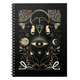 Caderno Espiral Natureza Espiritual Lua Astrologia Sol Estrelas Ga