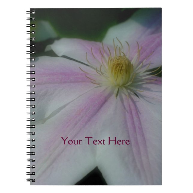 Caderno Espiral Natureza Personalizada de Flores Brancas (Frente)