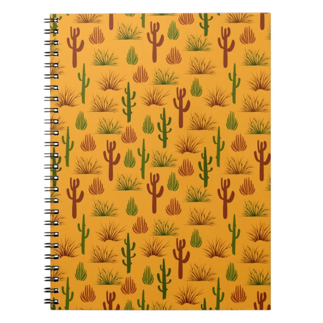 Caderno Espiral Natureza Selvagem Cactus Bushes Padrão (Frente)