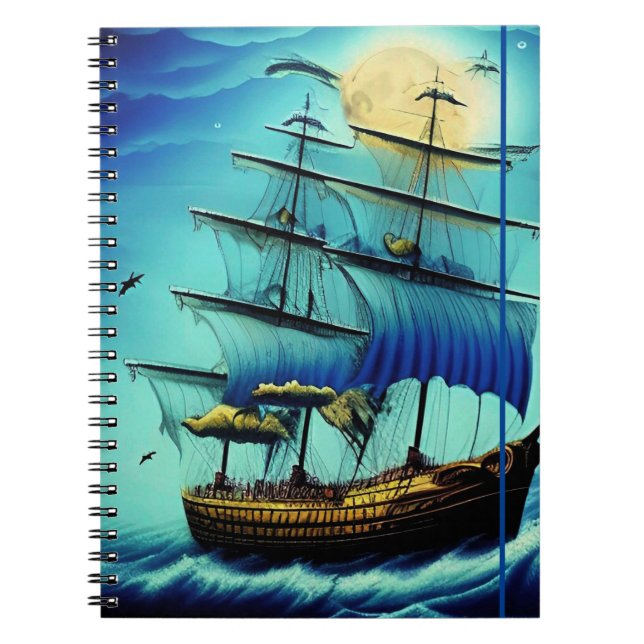 Caderno Espiral Náutica de alto navio (Frente)