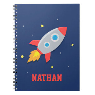 Caderno Espiral Nave Espacial, Espaço Exterior, Para Meninos