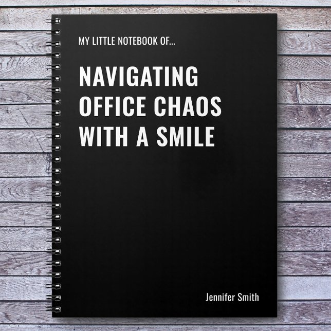Caderno Espiral Navegando no Office Chaos Engraçado Cotação (Criador carregado)