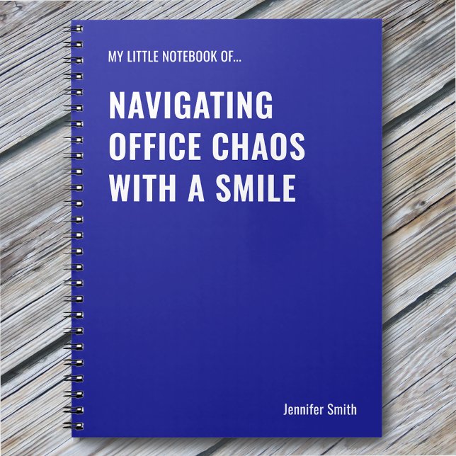 Caderno Espiral Navigating Office Chaos Funny Quote (Criador carregado)