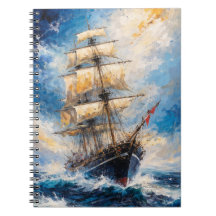 Navio Alto Majestoso no Mar – Náutica Impressionis