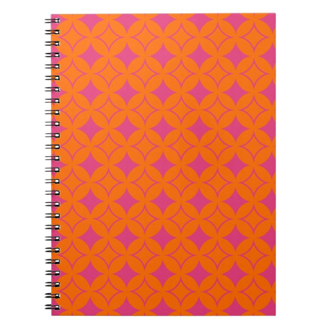 Caderno Espiral Navio cor-de-rosa e laranja (Frente)