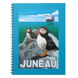 Caderno Espiral Navio Puffins & Cruise - Juneau, Alasca